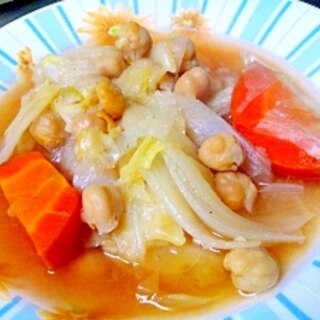 ひよこ豆とキャベツのスープ